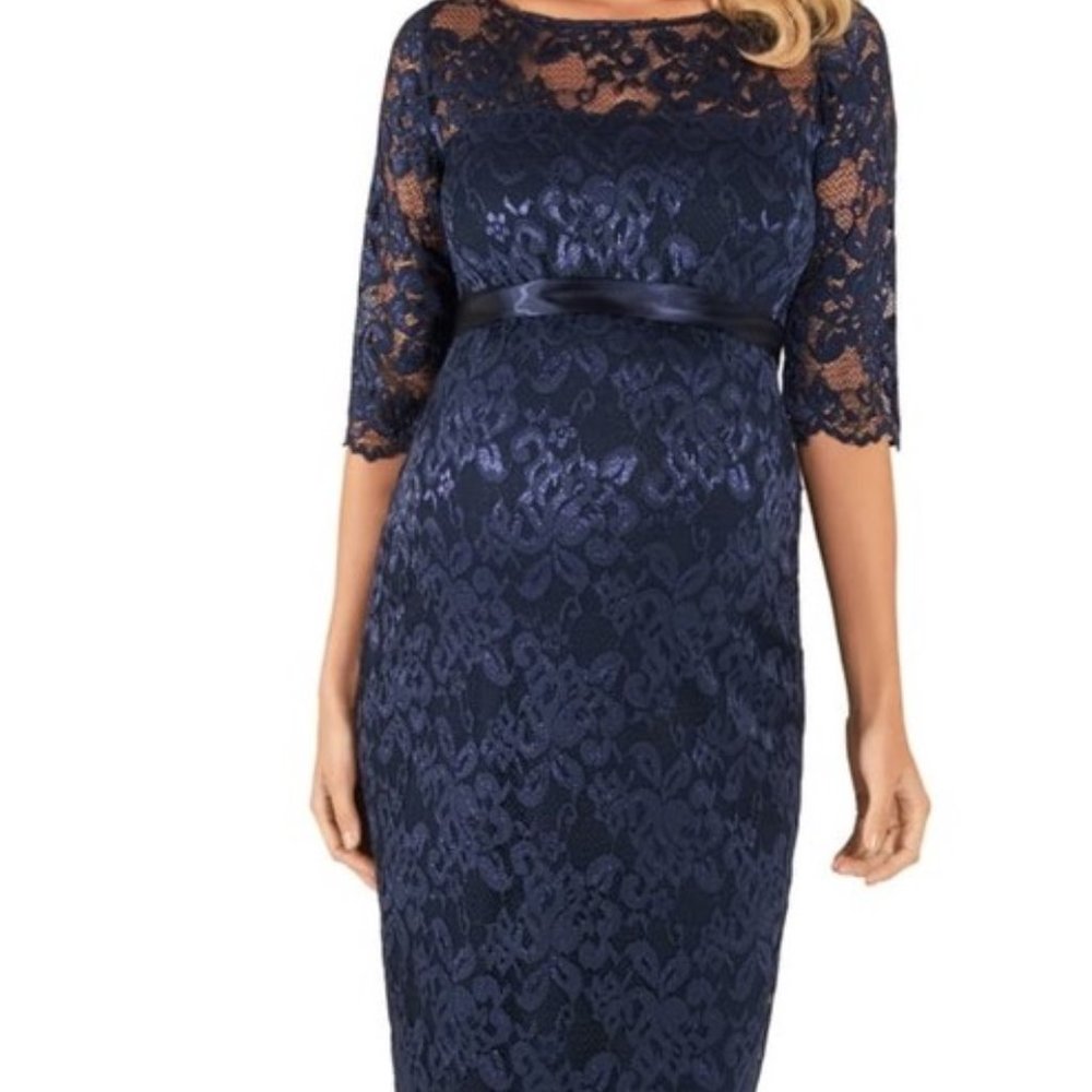 Tiffany Rose Amelia Maternity Blue Lace Dress